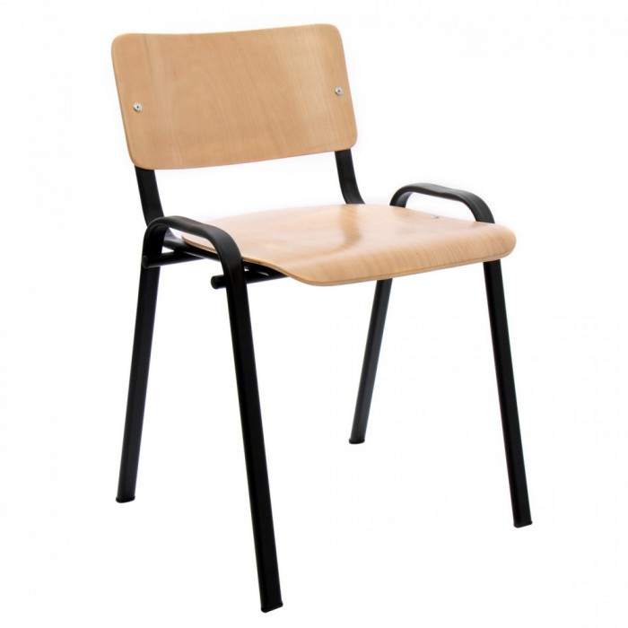 Scaun birou operational iMK&reg;, fix, lemn stratificat, 47.5 x 48.5 x 71 cm