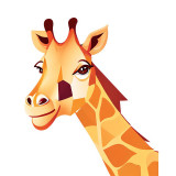 Cumpara ieftin Sticker decorativ, Girafa, Portocaliu, 70 cm, 10355ST, Oem