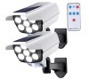Set 2 Lampi solare 77 LED tip camera falsa cu senzor de miscare, telecomanda, Oem