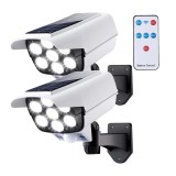 Set 2 Lampi solare 77 LED tip camera falsa cu senzor de miscare, telecomanda