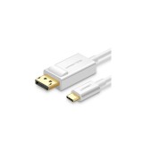 Cablu adaptor unidirecțional unidirecțional USB tip C la Display Port 4K de 1,5 m, alb (MM139)