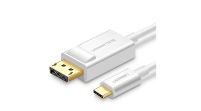 Cablu adaptor unidirecțional unidirecțional USB tip C la Display Port 4K de 1,5 m, alb (MM139) foto