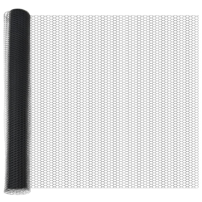 Gard hexagonal vidaXL Gri 1.4x25 m Oțel