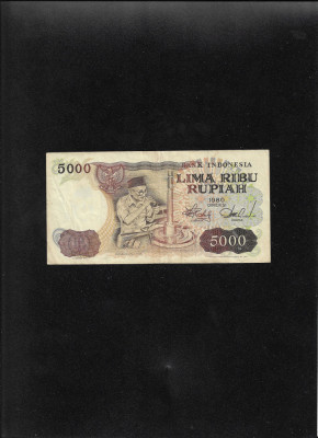 Rar! Indonezia Indonesia 5000 5.000 rupiah rupii 1980 seria045196 foto