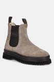 Gant botine din piele &icirc;ntoarsă Sistown culoarea bej, cu platformă, 31553102