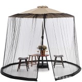 Plasa anti-tantari si insecte flippy, pentru umbrela de soare, inaltime 2.4 m, diametru 3.8 metri, circumferinta negru