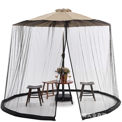 Plasa anti-tantari si insecte flippy, pentru umbrela de soare, inaltime 2.4 m, diametru 3.8 metri, circumferinta negru foto