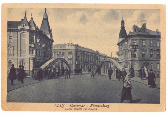 2481 - CLUJ, market, bridge, Romania - old postcard - unused