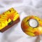 Set cadou cutie si suport lumanare cu floarea soarelui 25953