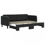 Cumpara ieftin Pat de zi cu extensie, negru, 90x200 cm, catifea