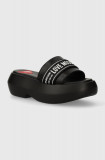 Cumpara ieftin Love Moschino papuci femei, culoarea negru, cu platforma, JA28107I0IIX700A