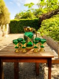 Set carafă cu pahare verzi model fundiță