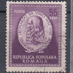 ROMANIA 1952 LP 326 - 500 DE ANI DE LA NASTEREA LUI LEONARDO DA VINCI STAMPILAT