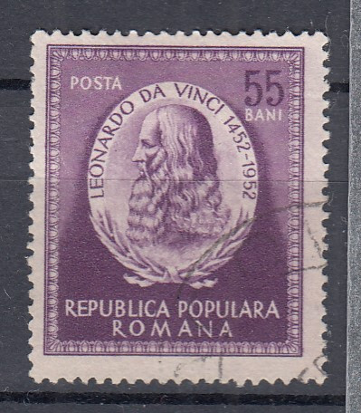 ROMANIA 1952 LP 326 - 500 DE ANI DE LA NASTEREA LUI LEONARDO DA VINCI STAMPILAT