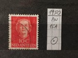 Timbru Antilele Olandeze 1950 - Regina Iuliana, Seria Definitivă, 10c Roșu (Mi. 15 / NVPH 15) - Ștampilat -A70