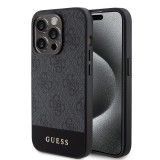 Husa originala Guess iPhone 15 Pro Hardcase 4G Stripe Collection, gri, GUHCP15LG4GLGR