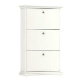 Cumpara ieftin Pantofar 3 compartimente pal laminat mdf lacuit alb Paris 77.8x27.5x127.7 cm