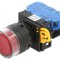 Comutator acţionat prin apăsare roşu 22mm