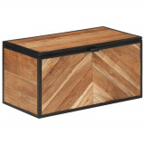 Cutie de depozitare, 60x30x30 cm, lemn masiv de acacia si fier