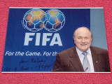 Foto fotbal cu autograf original - SEPP BLATTER fost Presedinte FIFA