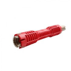 Cheie pentru instalatii sanitare, multifunctionala, rosie, 255 mm