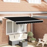 Cumpara ieftin Cortina Retractabilă Negru și Alb 3 x 2 m Poliester și Aluminiu