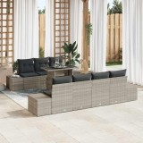 Cumpara ieftin Set de canapele pentru grădină 8 pcs Maro deschis, gri &icirc;nchis
