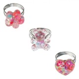Set Inele Pentru Copii, Multicolor, Marime Reglabila, 3 Bucăți, Oem