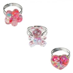 Set Inele Pentru Copii, Multicolor, Marime Reglabila, 3 Bucăți