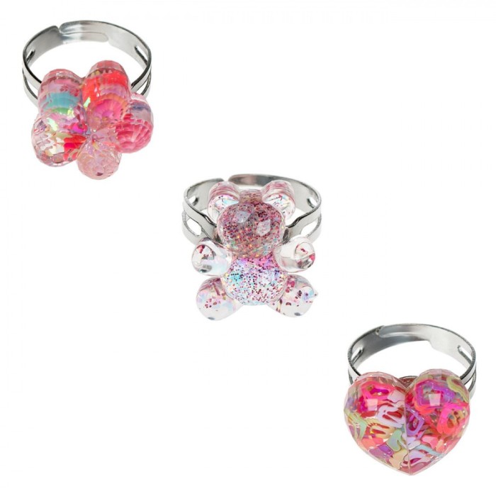 Set Inele Pentru Copii, Multicolor, Marime Reglabila, 3 Bucăți