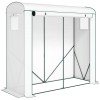 Outsunny Seră cu ferestre din plasă și ușă rulantă, seră din folie cu cadru din oțel 200 x 75 x 188 cm Alb | Aosom Romania
