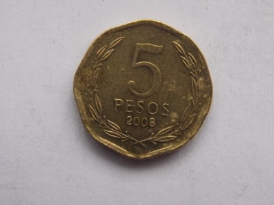 5 PESOS 2008 CHILE foto