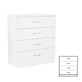 Comodă Miami cu 4 sertare 80x92 cm alb-alb