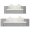 Set de canapea cu perne, 2 piese, gri, ratan natural