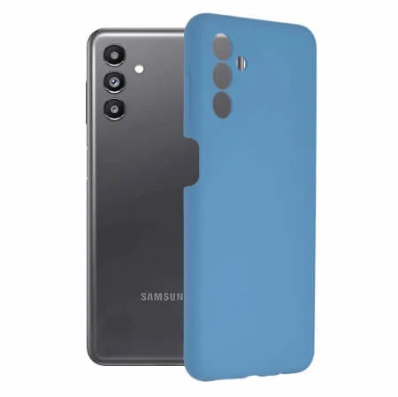 Husa Samsung Galaxy A13 5G Silicon Albastru cu Microfibra SoftEdge