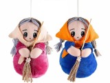 Set 2 figurine Vrajitoare Halloween Befana textil multicolor cm 12 x 10 x 18 H