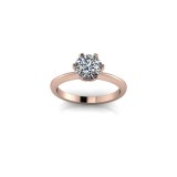 Inel de logodna din aur roze 14K, piatra zirconiu - 50