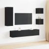 VidaXL Set Cabinet TV Pe perete 5 pcs Stejar negru 160 x 30 x 30.5 cm 3393331
