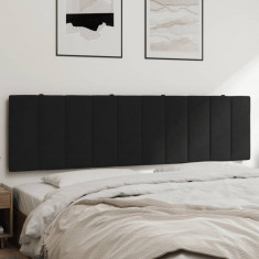 vidaXL Pernă tăblie de pat, negru, 180 cm, catifea foto