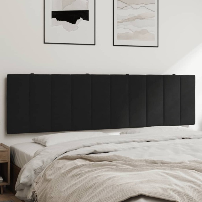 vidaXL Pernă tăblie de pat, Hanko, negru, 180 cm, catifea 374683