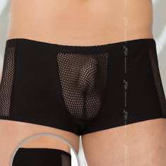 Boxeri sexy pentru bărbați cu plasă transparentă, negru, XL