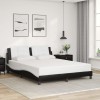 VidaXL Cadru de pat cu tăblie, negru/alb, 160x200 cm, piele ecologică 3208196