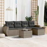 Cumpara ieftin Gossi set mobilier gradina cu perne, 6 piese, gri, poliratan