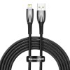 Cablu Date si Incarcare USB-A - Lightning Baseus Glimmer Series, 20W, 2m, Negru, Apple