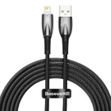 Cablu Date si Incarcare USB-A - Lightning Baseus Glimmer Series, 20W, 2m, Negru, Apple