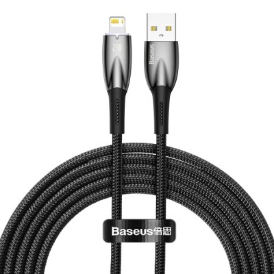 Cablu Date si Incarcare USB-A - Lightning Baseus Glimmer Series, 20W, 2m, Negru foto
