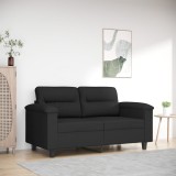 Gossi canapea cu 2 locuri, negru, 120 cm, tesatura microfibra