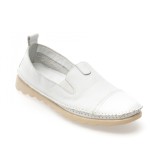 Pantofi ORTOPLUS albi, EV2814, din piele naturala
