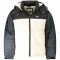 Geaca bomber barbati, cu 2 buzunare exterioare, cu gluga, logo, negru (Marime: