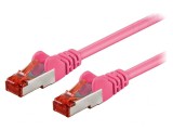 Patch Cord S/FTP Cat6 Roz 0.5m PVC, Goobay